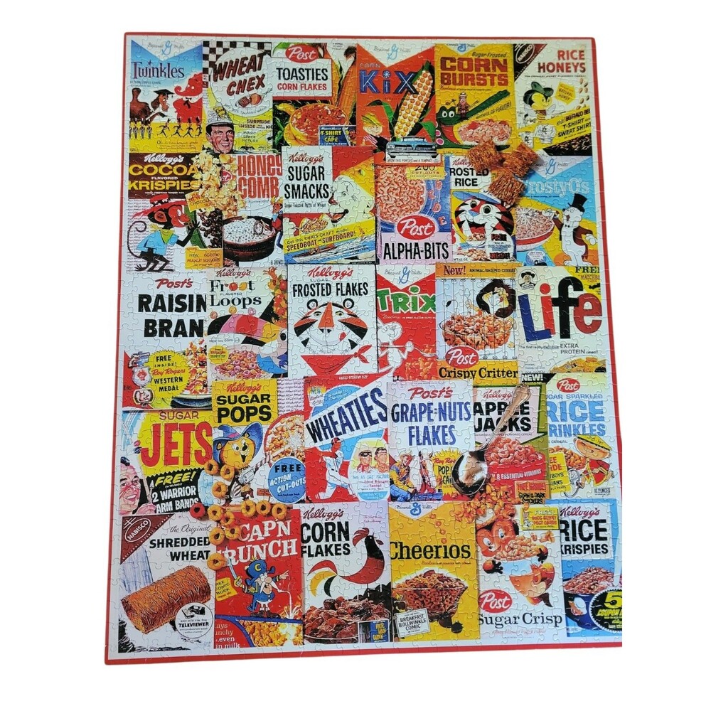 White Mountain Cereal Boxes Jigsaw Puzzle 1000 pieces COMPLETE